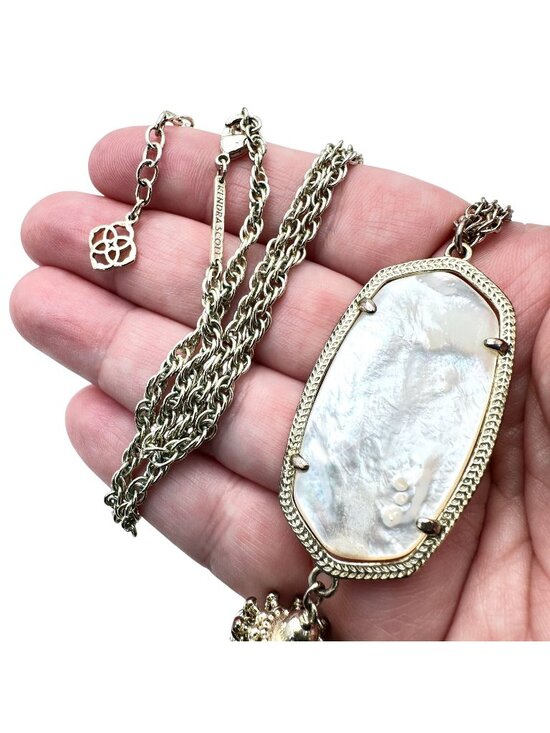 Kendra Scott Jewelry - Kendra Scott Roxanne Necklace Gold Tone Pearl Tassle Pendant